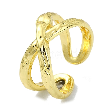 Brass Open Cuff Ring RJEW-B051-35G-1