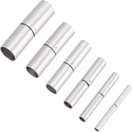 6 Sets 6 Styles 304 Stainless Steel Bayonet Clasps STAS-UN0037-37-1