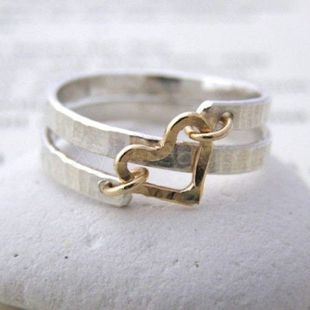 Hammered Alloy Finger Link Rings for Women FS-WG79F21-03-1
