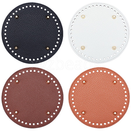   4Pcs 4 Style Litchi Grain PU Leather Bag Bottoms FIND-PH0007-09-1