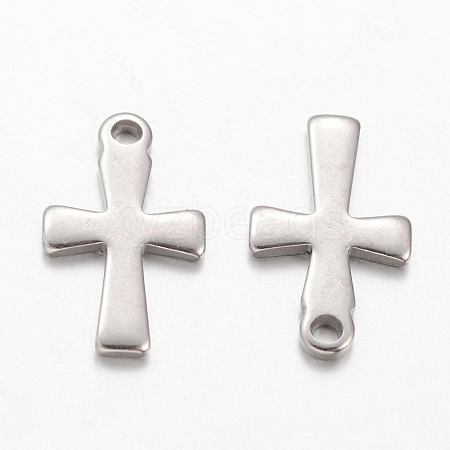 Non-Tarnish 304 Stainless Steel Tiny Cross Charms A-STAS-G076-10P-1