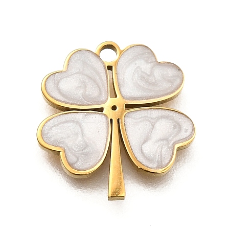 304 Stainless Steel Four Leaf Clover Charms STAS-Q348-14G-02B-1