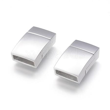 Tarnish Resistant 304 Stainless Steel Magnetic Clasps with Glue-in Ends STAS-G143-75P-1