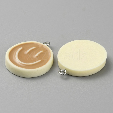 Opaque Resin Enamel Pendants LS-RESI-WH0036-20I-1
