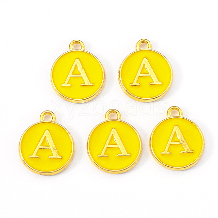 Golden Plated Alloy Enamel Charms X-ENAM-S118-09A-1