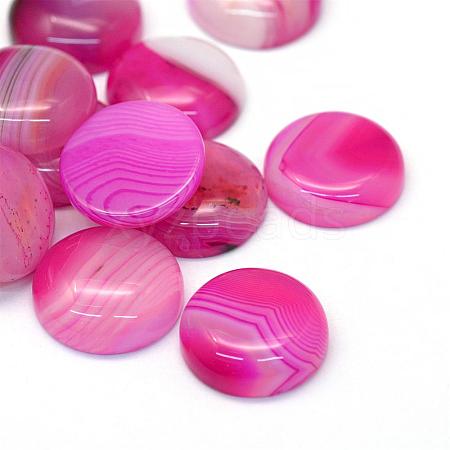 Dyed Natural Striped Agate/Banded Agate Cabochons G-R348-20mm-03-1
