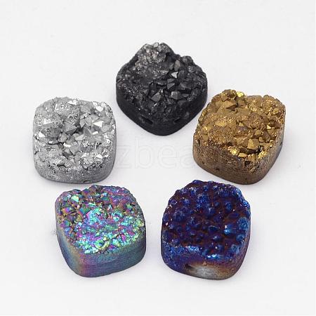 Electroplated Natural Druzy Quartz Crystal Beads G-G888-05-1