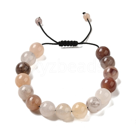 12.5mm Round Lilac Natural Quartz Braided Bead Bracelets for Women Men BJEW-C060-01G-1