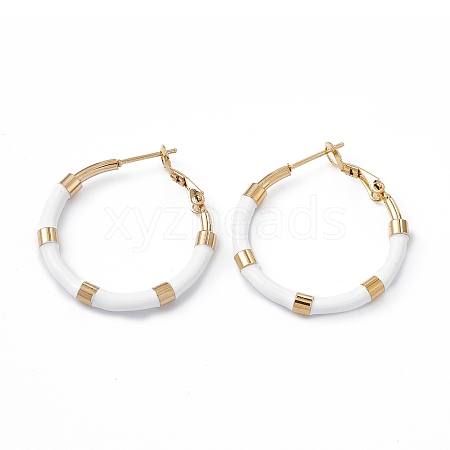 PVD Vacuum Plating 201 Stainless Steel Hoop Earrings for Women EJEW-B016-33A-1