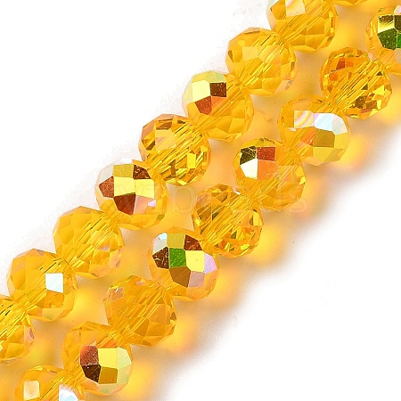 AB Color Plated Transparent Electroplate Beads Strands EGLA-H104-06E-1