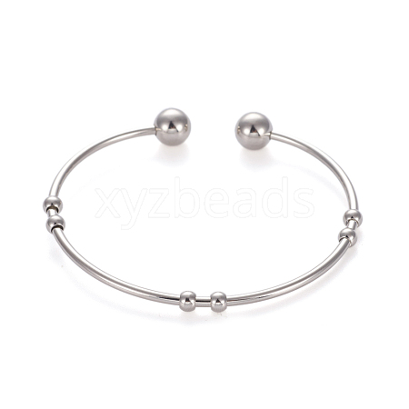201 Stainless Steel Cuff Bangles BJEW-E364-BP14-1