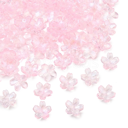 60G Baking Paint Transparent Glass Bead Caps DGLA-YW0001-63F-1