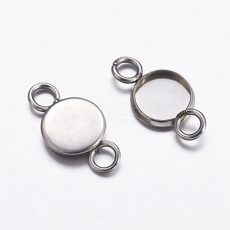 Tarnish Resistant 201 Stainless Steel Cabochon Connector Settings LS-STAS-P161-29-6.5mm-1