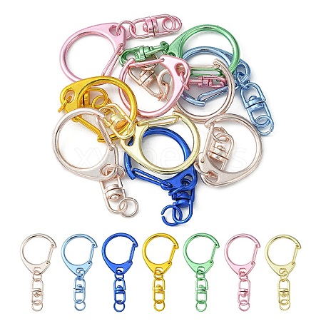 10Pcs Spray Painted Alloy Swivel Snap Hook FIND-YW0001-78-1