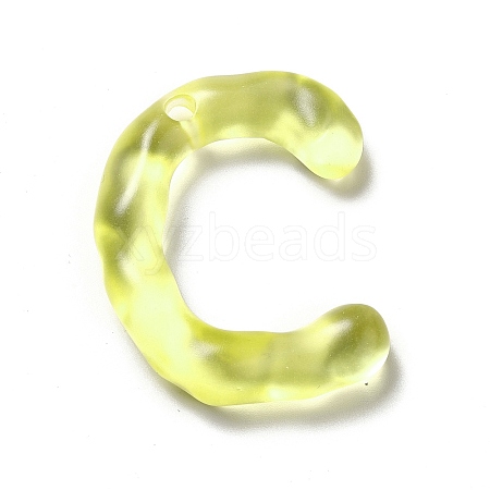 Transparent Resin Alphabet Pendants RESI-C028-02C-1