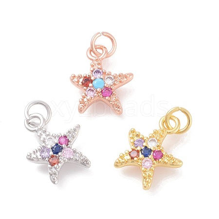 Brass Micro Pave Cubic Zirconia Charms ZIRC-F106-06-1