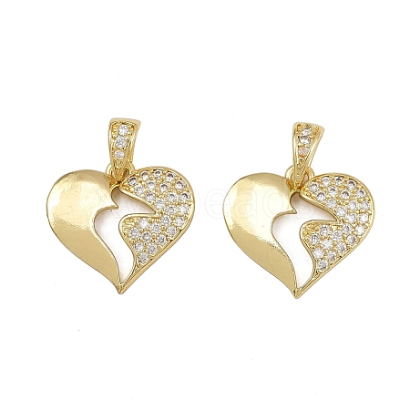 Brass Micro Pave Cubic Zirconia Pendants ZIRC-I367-12G-13-1