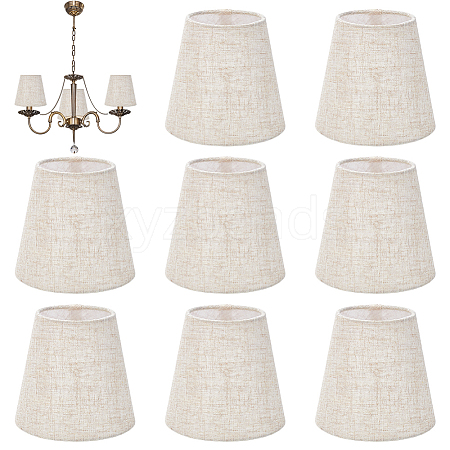 8Pcs Linen with Iron Lamp Shades AJEW-WH0609-303-1