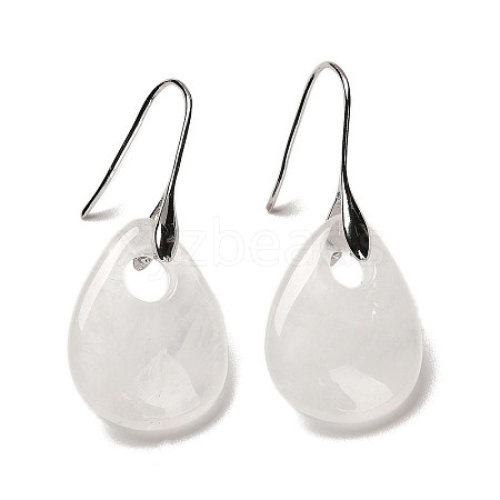 Natural Quartz Crystal Teardrop Dangle Earrings EJEW-I315-02P-03-1