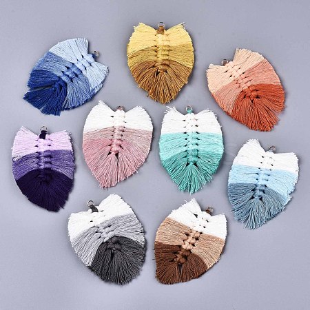 Polycotton(Polyester Cotton) Tassel Big Pendants Decorations FIND-R091-01-1