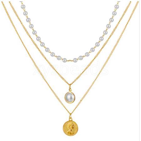 Alloy Pendant Layered Chain Necklaces for Women WGC39CD-13-1