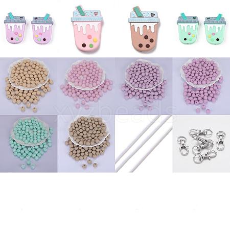 DIY Bubble Tea & Round Silicone Keychain Making Kits DIY-YW0011-19-1