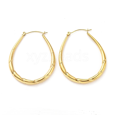 304 Stainless Steel Teardrop Hoop Earrings EJEW-B023-11G-1