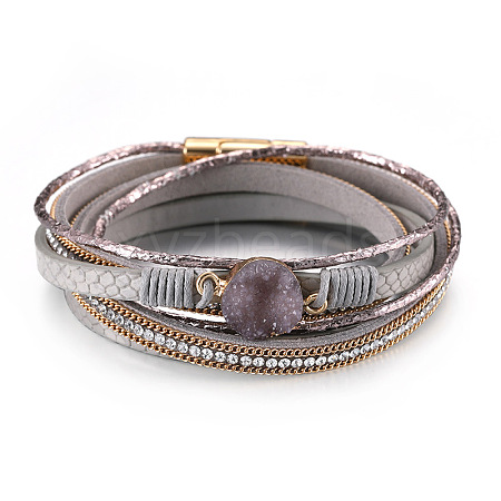 Imitation Leather Multi-strand Bracelets for Women WG6BD9A-01-1