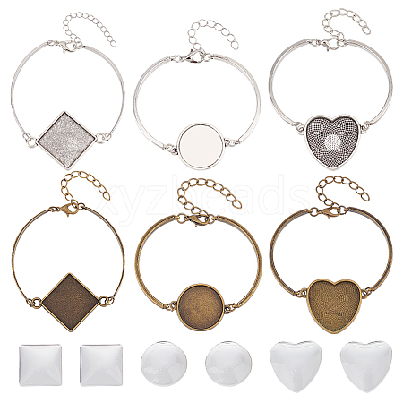 DIY Blank Dome Alloy Bracelet Making Kits DIY-GO0002-22-1