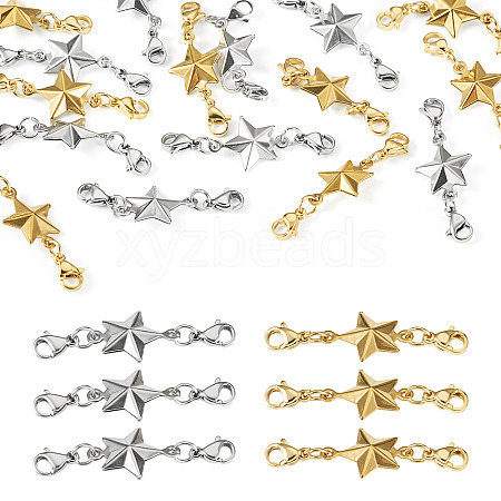 16Pcs 2 Colors 304 Stainless Steel Lobster Claw Clasps PALLOY-TAC0265-1