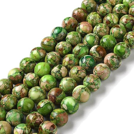 Natural Imperial Jasper Beads Strands G-I122-8mm-27-1