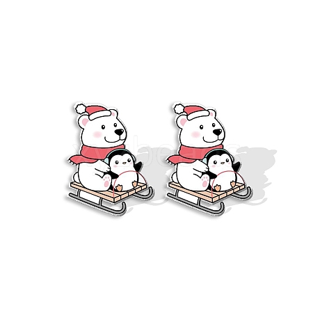 Acrylic Bear Stud Earrings for Women PW-WG3A9FD-13-1