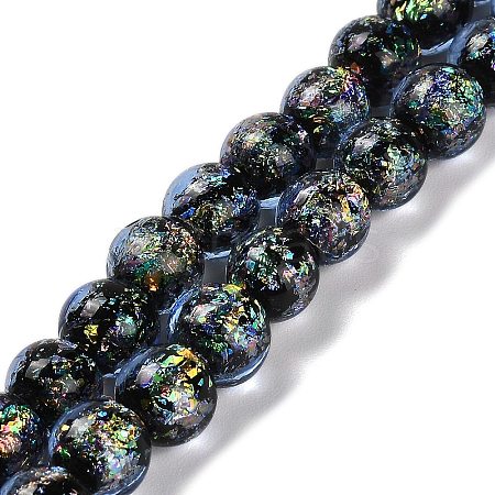 Handmade Dichroic Foil Glass Beads Strands DICH-U001-02C-1