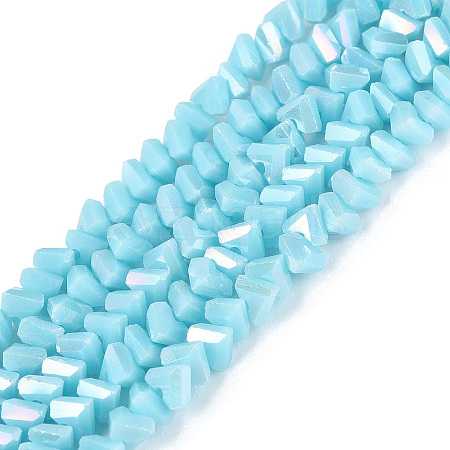 Electroplate Opaque Glass Beads Strands LS-EGLA-Q139-01A-C15-1