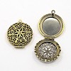 Romantic Valentines Day Ideas for Him with Your Photo Brass Diffuser Locket Pendants X-ECF134-2AB-1