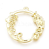 Rack Plating Alloy Open Back Bezel Pendants X-PALLOY-Q351-48G-FF-2