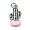 Brass Micro Pave Cubic Zirconia Pendants KK-A278-01A-02P-1