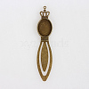 Antique Bronze Iron Bookmark Cabochon Settings PALLOY-N0084-14AB-NF-1
