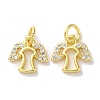 Rack Plating Brass Micro Pave Clear Cubic Zirconia Pendants KK-Z039-14G-1