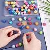 60Pcs 10 Colors UV Plating Iridescent Acrylic Beads MACR-AR0001-23-4