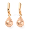 Brass Teardrop Hoop Earrings EJEW-K300-27G-1