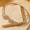 Fashionable Geometric Octagon Rectangle Brass Cubic Zirconia Cuff Bracelets QR7673-1