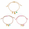 3Pcs 3 Colors Bohemian Brass Religon Cross Virgin Charm Bracelet Sets DS9557-2-1