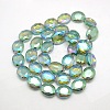 Faceted Electroplate Crystal Glass Oval Beads Strands X-EGLA-F059B-10-2
