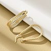 Brass Two Tone Hoop Earrings EJEW-B117-02-3