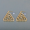 Spiral Triangle Brass Stud Earrings VE1726-2