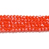 Opaque Solid Color Electroplate Glass Beads Strands EGLA-A039-P4mm-A03-1