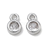 Brass Micro Pave Clear Cubic Zirconia Charms CU-CBA91C0-05P-1