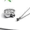 Non-Tarnish Heart with Word Shape Stainless Steel Pendant Necklaces with Cable Chains KI1843-2-2