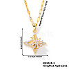 Brass Clear Cubic Zirconia Star with Rotating Windmill Pendant Necklaces for Stylish Girls TT4226-1